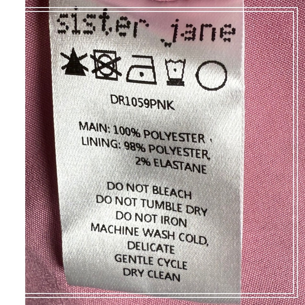 Sister Jane Bando Women's XS Pink Textured Midi Dress Tiered Sleeveless - Picture 13 of 14
